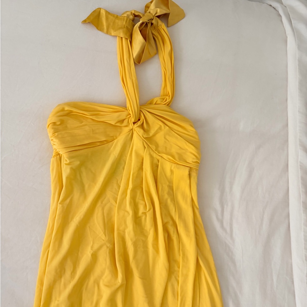 Bebe Yellow Halter Dress